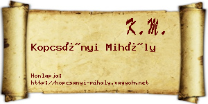 Kopcsányi Mihály névjegykártya