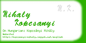 mihaly kopcsanyi business card